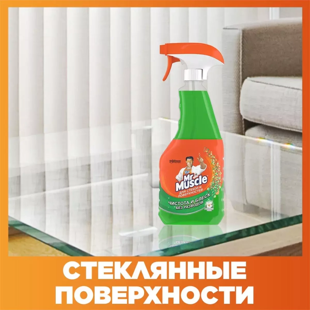 Mr Muscle для стекол с нашатырным спиртом 750 мл