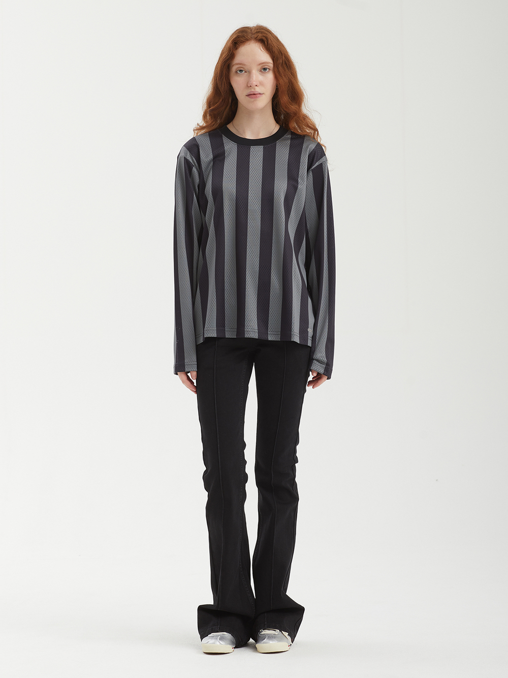 Женский Лонгслив Bounds Mesh Stripe