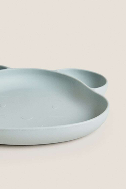 ZARA HOME СИЛИКОНОВАЯ ТАРЕЛКА «МЫШКА», СЕРО-ЗЕЛЕНЫЙ