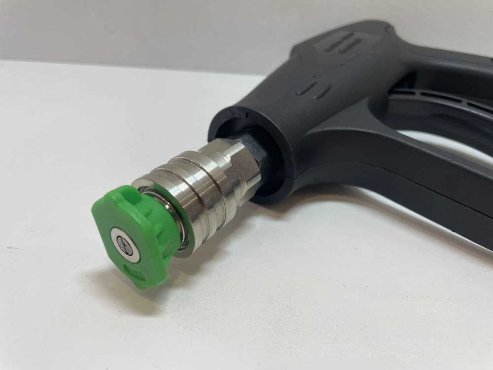 OP-242 / Пистолет для моек высокого давления с быстросъемным соединением и зелёной форсункой насадкой на 25 градусов (за комплект)