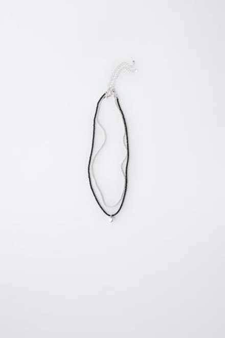 ZARA НАБОР ИЗ ДВУХ ОЖЕРЕЛИЙ С ПОДВЕСКОЙ «СЕРДЦЕ», ЧЕРНЫЙ/СЕРЕБРЯНЫЙ