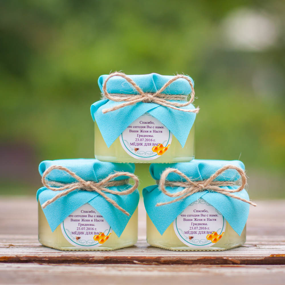 Бонбоньерка с медом на свадьбу, 140 грамм