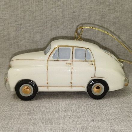 Фарфоровая ёлочная игрушка Советский автомобиль