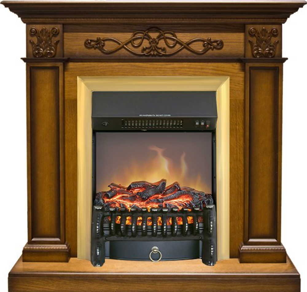 Каминокомплект Verona - Дуб антик с очагом Fobos FX M Brass