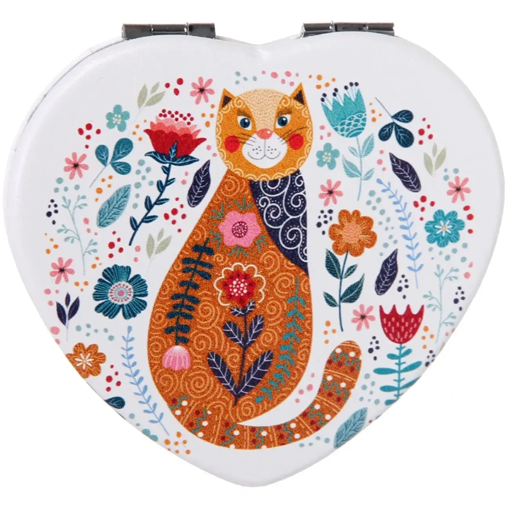 Зеркало косметическое двойное «ФРАТЕЛЛИ», котик, 7*7см (пакет с подвесом)