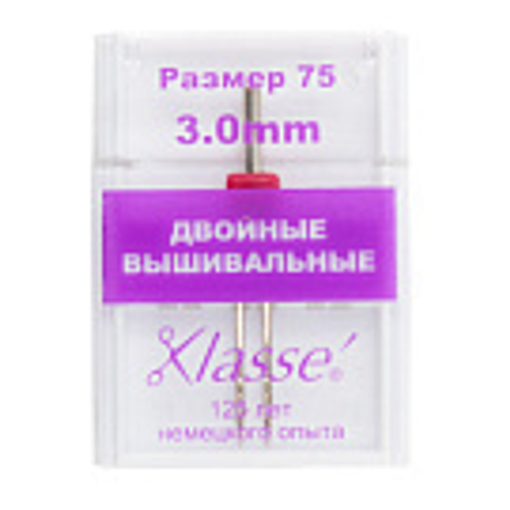 Иглы для БШМ металлизированная нить двойные 80/12-3мм A6159/3.0 Klasse