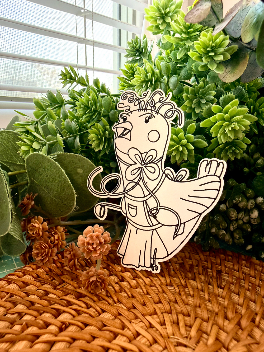 Птичка-мама. Изображение для рисования плоттером / Скрапбукинг