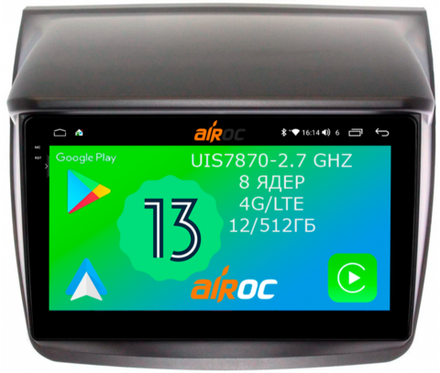 Магнитола для Mitsubishi L200, Pajero Sport 2006-2016 - Airoc 2K AU-2605 на Android 13, TS20, 12/512Гб, SIM-слот