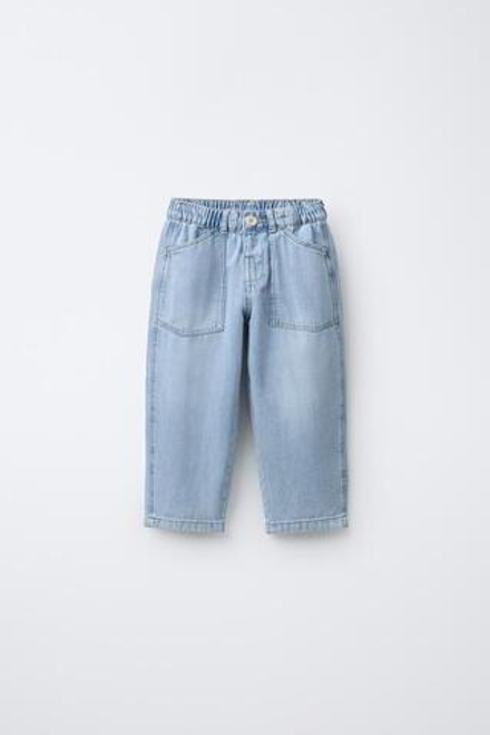 ZARA ДЖИНСЫ BAGGY FLUIDO, ГОЛУБОЙ