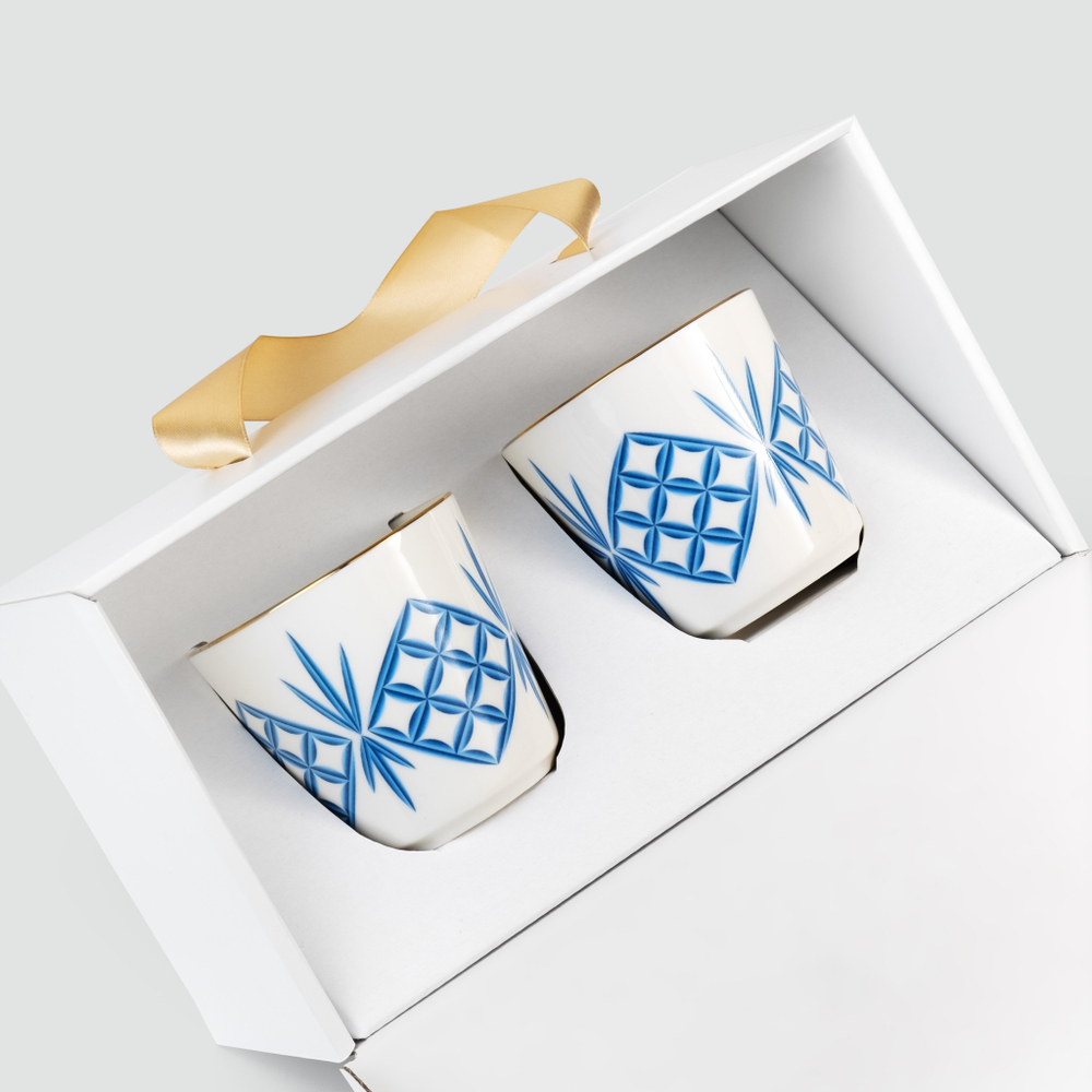 Набор из 2 кофейных стаканов Farforite «Звонко» 200 мл в подарочной коробке