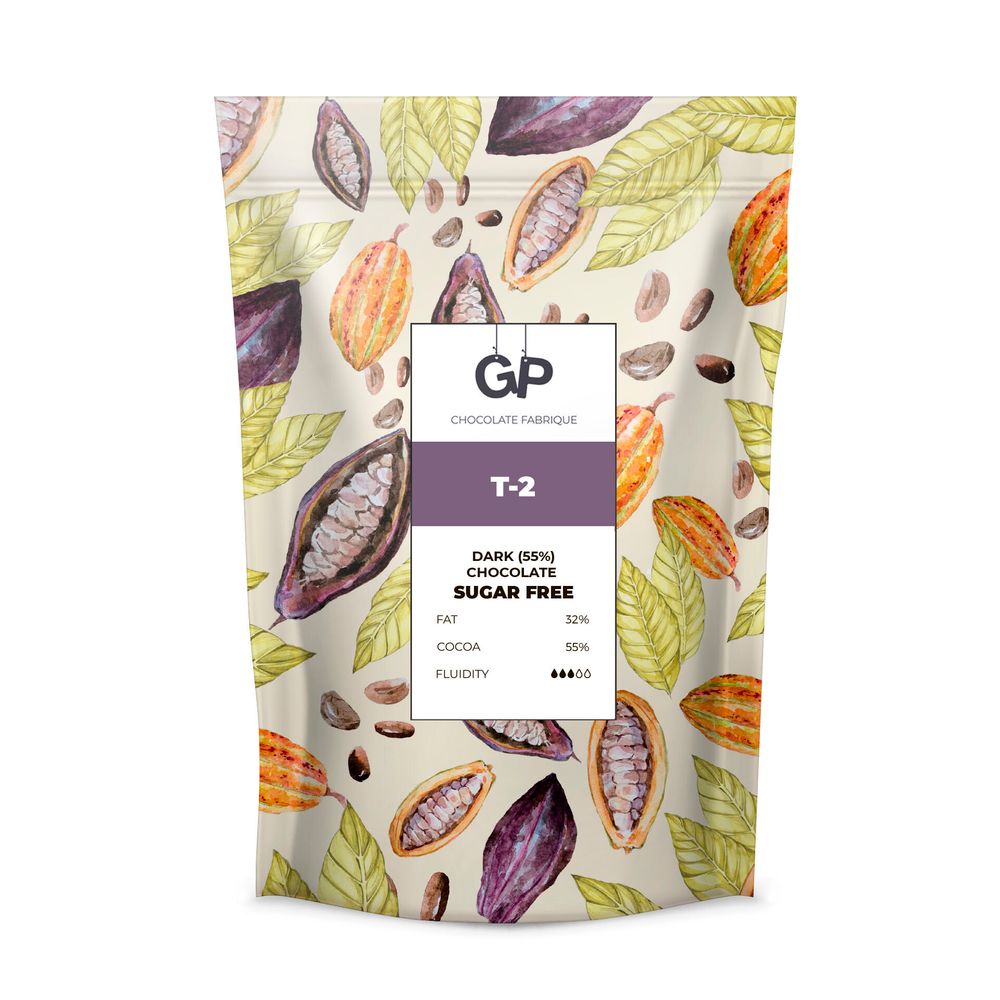 Шоколад темный GP БЕЗ САХАРА (T-2) Cacao 55% 500 гр