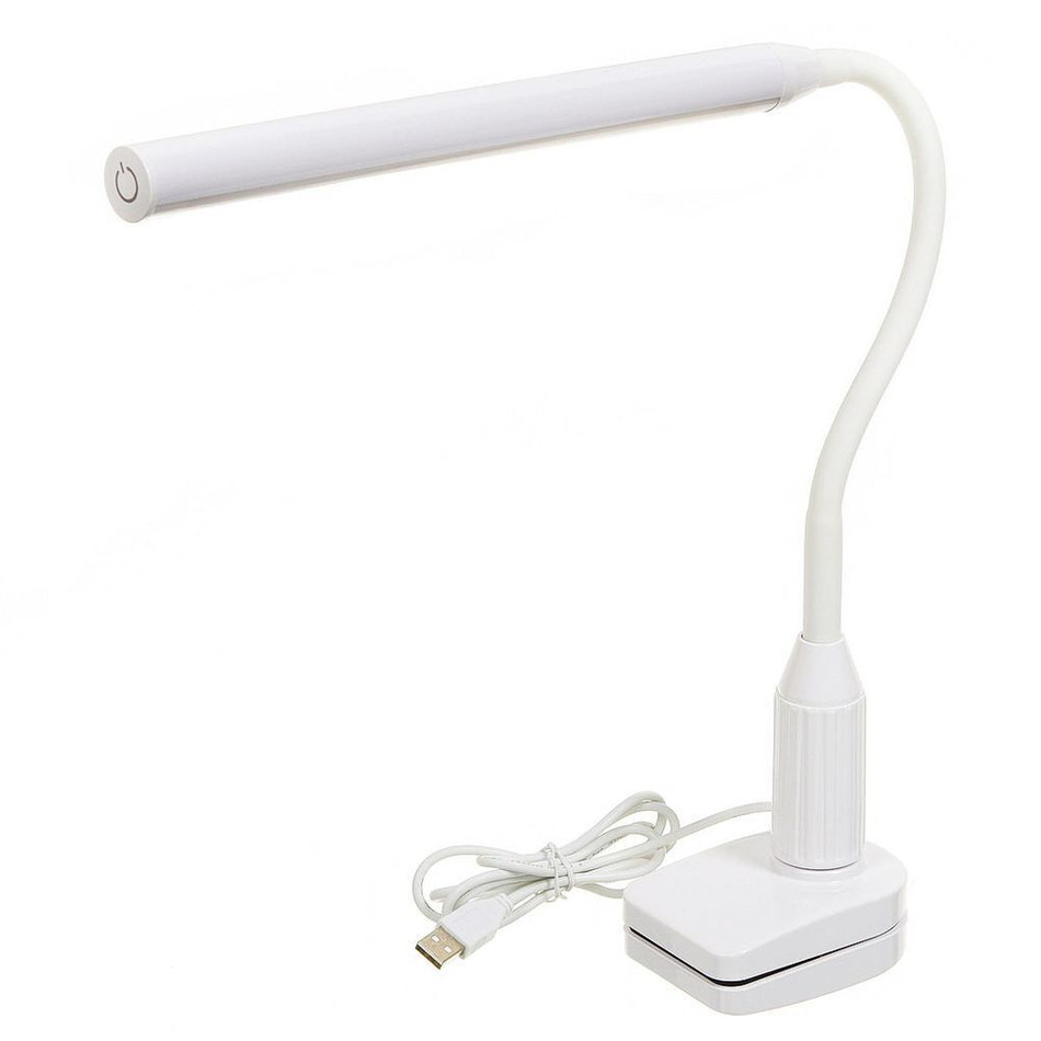 Светильник настольный на прищепке, с USB, белый, SPE14013-8285C/1