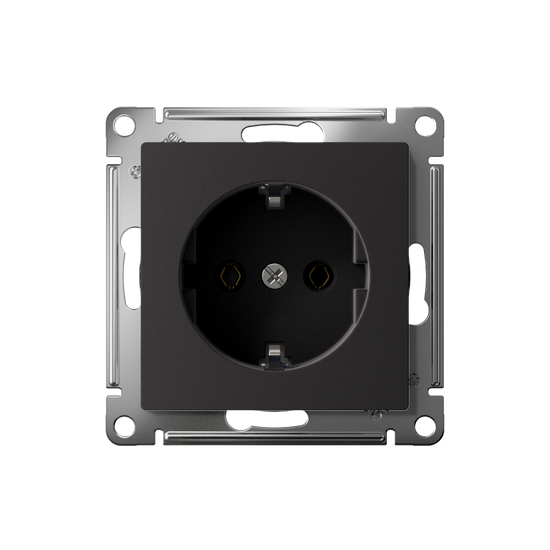 Розетка AtlasDesign 16А с заземл. быстрозажим. клем. механизм карбон SE ATN001043S