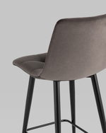 Стул полубарный Джанго велюр пепельно-серый высота сиденья 60 см