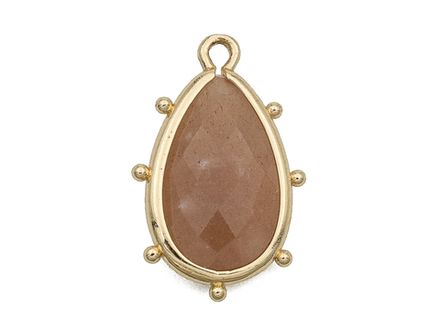 Подвеска Капля-грани 22мм, солнечный камень