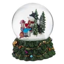 Фигурка декор в стекл шаре "Снеговик" (подсв, муз, вьюга, AAх3 н/п), D 14 см, L15,5 W15,5 H20 см