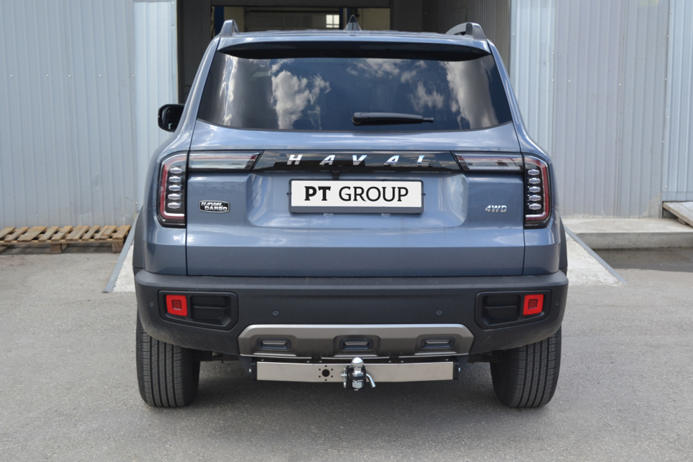 Фаркоп PT GROUP / съемный квадрат/ с нержавеющей накладкой для HAVAL Dargo 2022-(паспорт и сертификат в комплекте)(без электрики) арт.HVR-22-991124.00