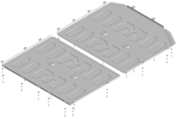 Защита аккумуляторной батареи. 4 мм, Алюминий для Li Auto L7 2024-н.в., Motodor.349909