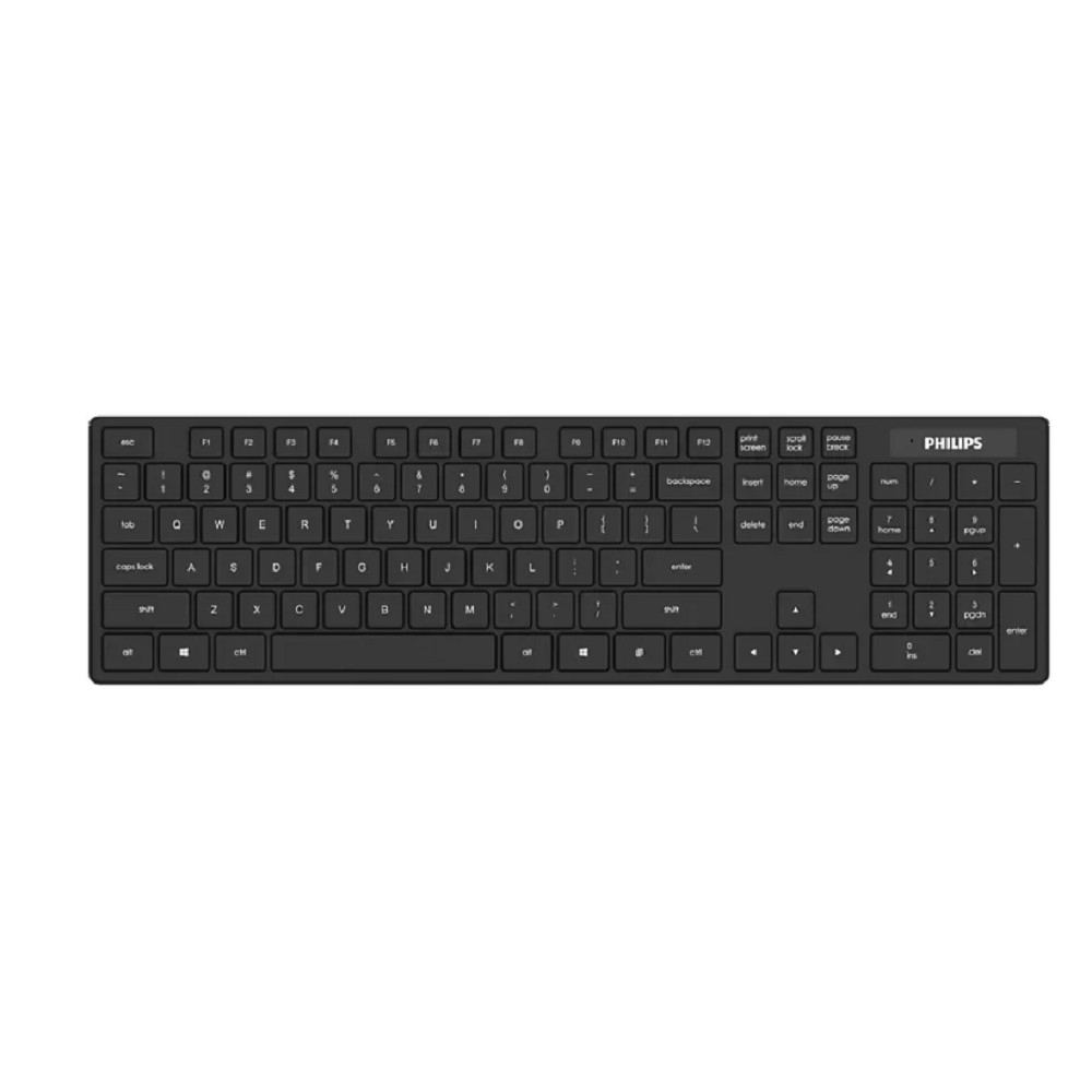 Клавиатура Philips Беспроводная Клавиатура SPK6103, 2,4 GHz 104 клав, русская заводская раскладка, бесшумная, чёрный