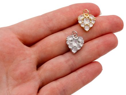 Подвеска "Сердце" 16мм, с кристаллами