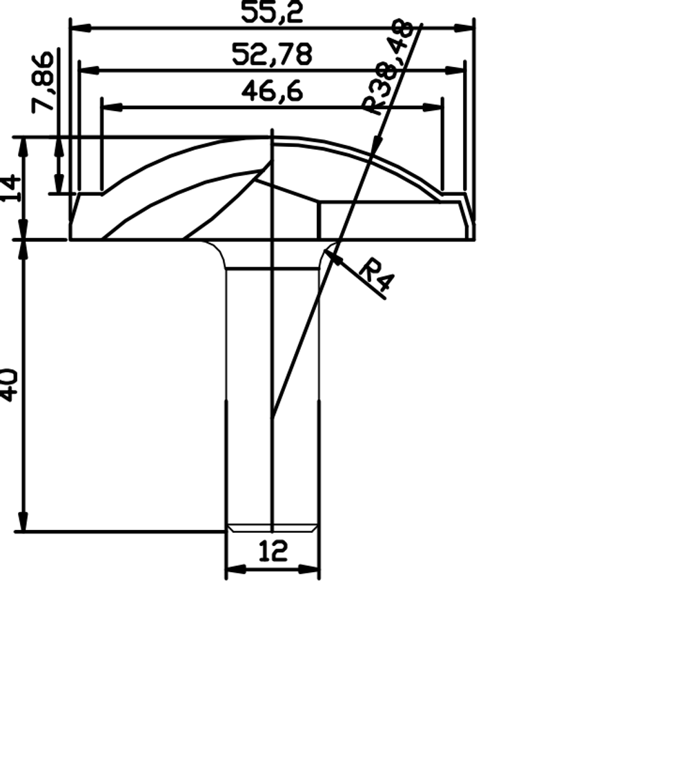 PCD профильная фреза D.55,2x14 S.12x40 Z2