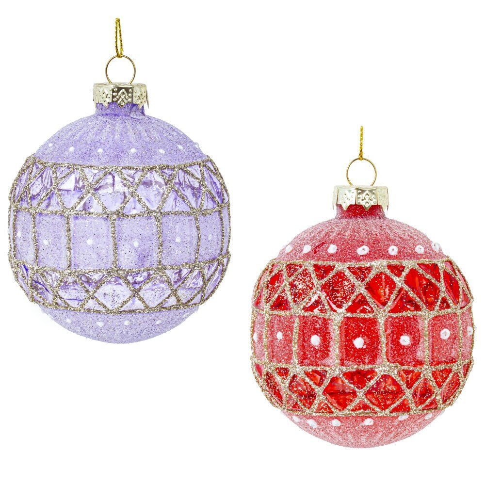 GAEM Набор из 12шт Украшение новогоднее "Шар", D 7.5 см, L34 W25 H9 см