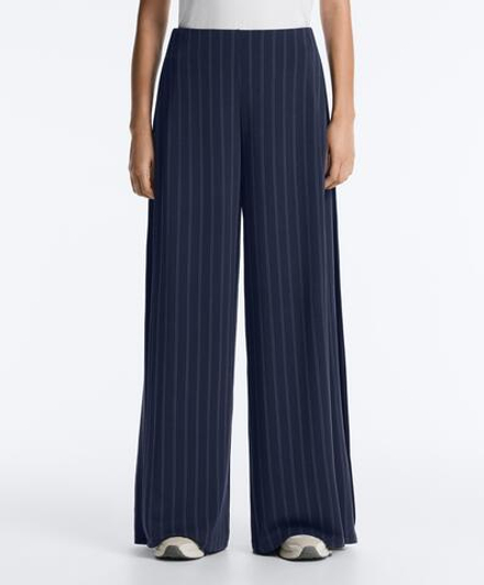 OYSHO Широкие брюки мягкие на ощупь с боковой складкой и модалом, синий