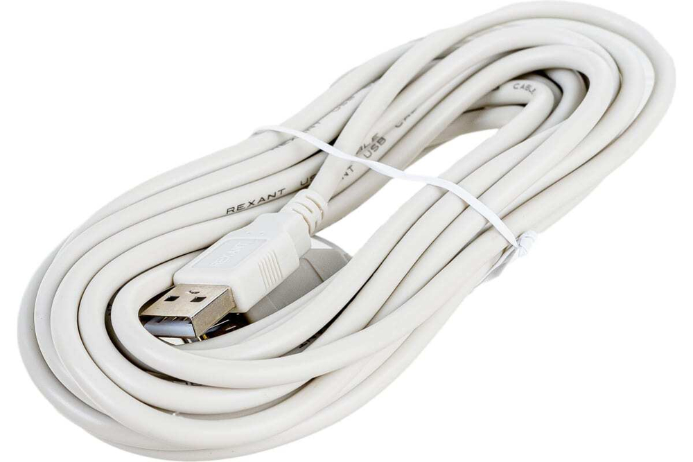 Шнур REXANT USB-А male - USB-A female 5M 18-1117