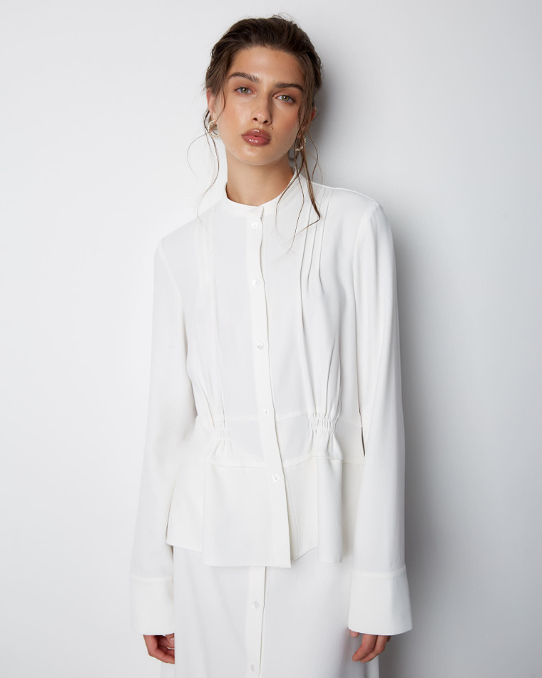 Блуза из смесовой вискозы Александр Маккуин белый