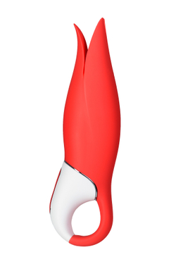 Нереалистичный вибратор Satisfyer Vibes Power Flower, силикон, красный, 18,8 см.