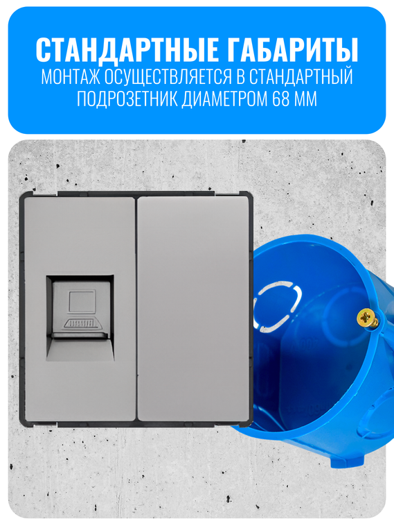 Розетка интернет RJ45 Smart Aura серия Classic без рамки
