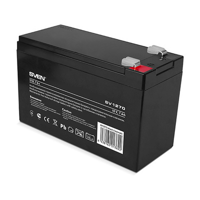 Батарея SVEN SV 1270 (12V 7Ah), напряжение 12В, емкость 7А*ч