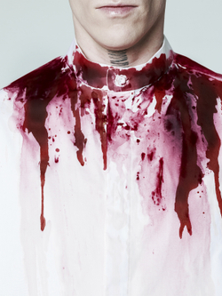 Рубашка "Калина" с окрашиванием. Бело-красная