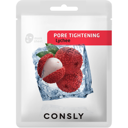 Consly Маска тканевая сужающая поры с экстрактом личи - Lychee pore-tightening mask pack, 20мл