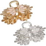 Заколка - краб для волос на блистере «LAVITA», бантик, цвет серебро и золото, 6,6*4см