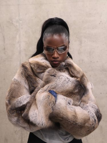 Короткая шуба из кролика