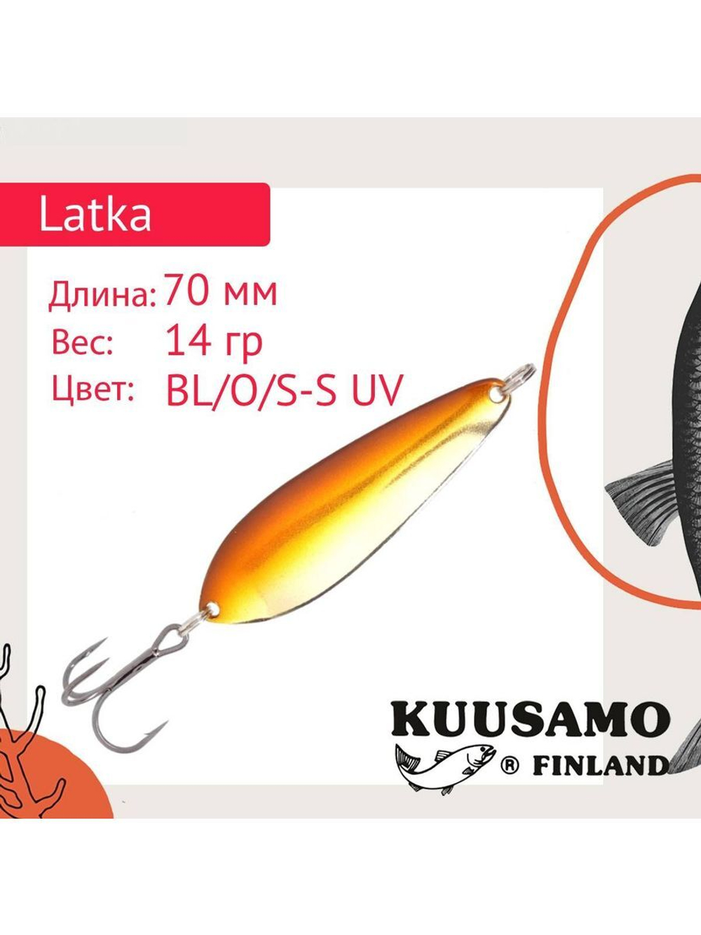 Блесна для рыбалки колеблющаяся Latka 70/14