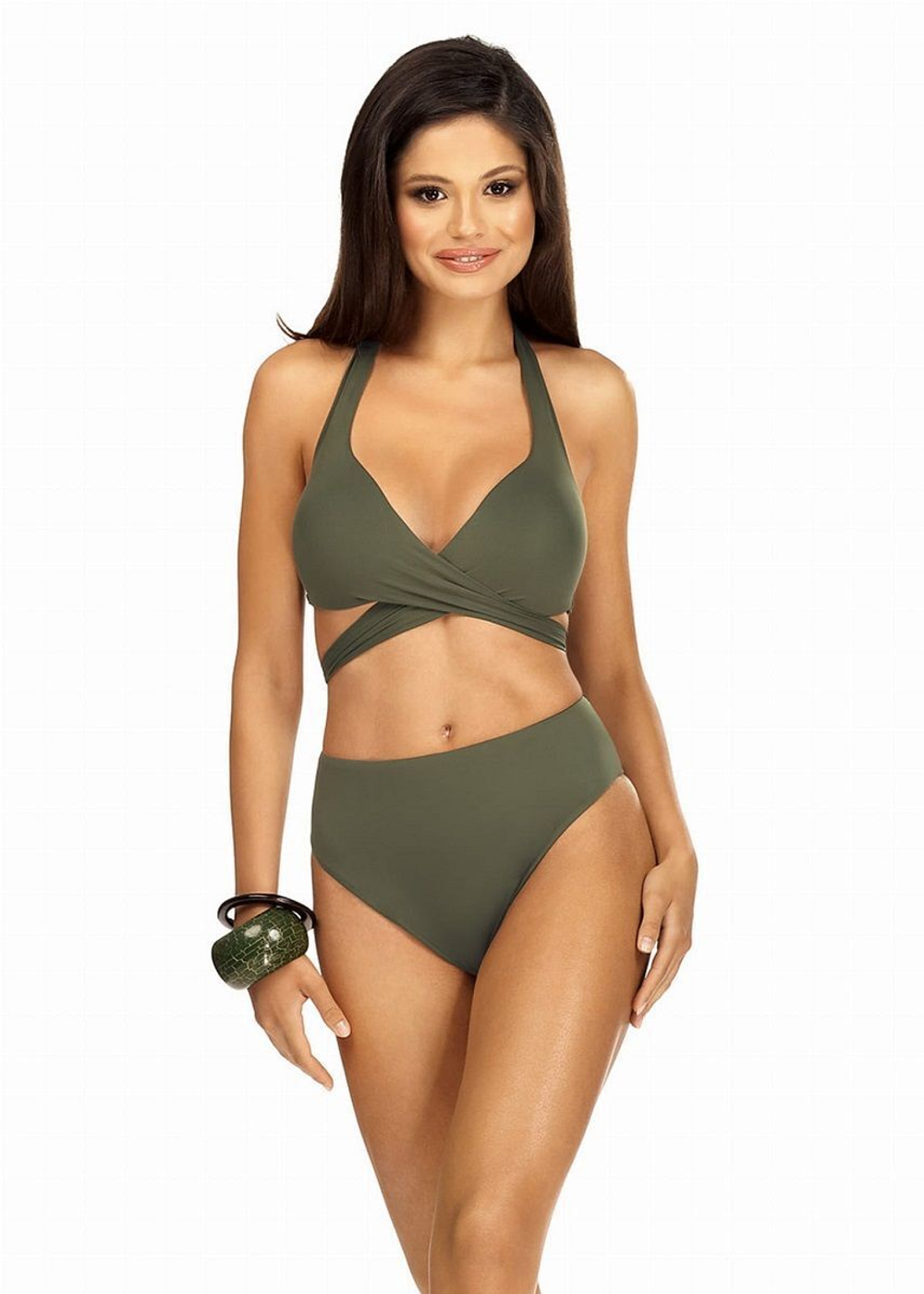 Модный пуш-ап купальник (Размер: 85C/42) (Цвет: хаки)