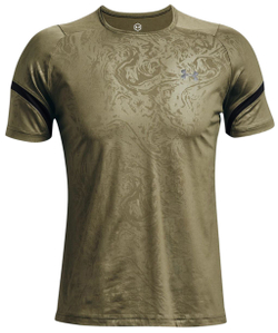 Футболка мужская теннисная Under Armour Men's Rush 2.0 Emboss Short Sleeve - tent/baroque green