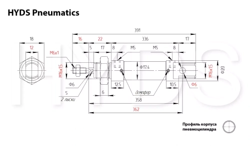 DSNU-16-280-PPV-A Пневмоцилиндр