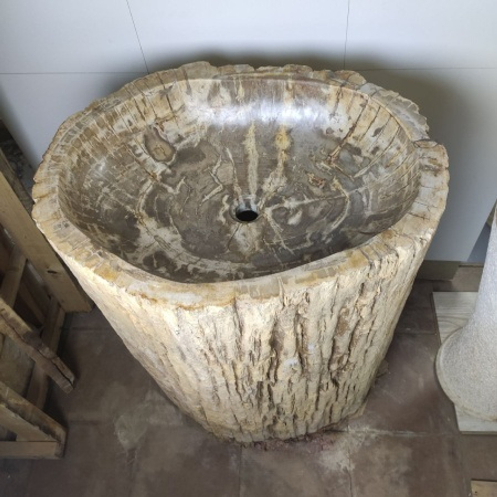 Раковина напольная из окаменелого дерева ODN-01499 (68*55*90 см)