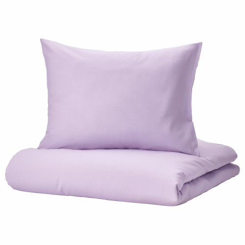 Комплект постельного белья IKEA NATTSVARMARE (НАТТСВАРМАРЕ), Односпальный, Сиреневый, 150x200, 50x80 см