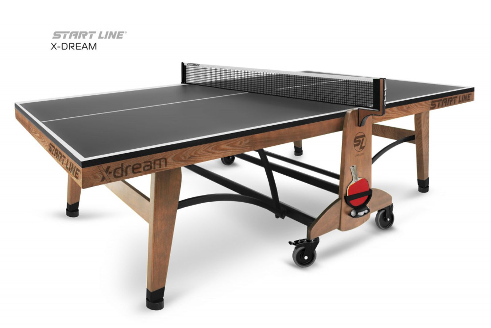 Стол теннисный X-dream Start Line (Дуб натуральный(natur-wood), ЛДСП Графит) фото №1