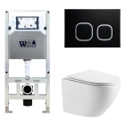 Унитаз с инсталляцией WeltWasser AMBERG 506 ST + MERZBACH 043 GL-WT + AMBERG RD-BL