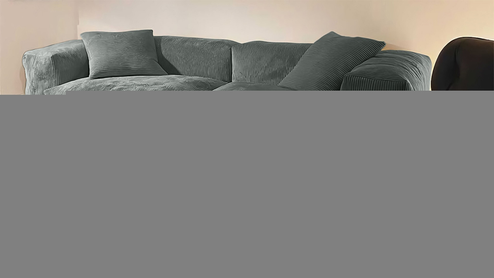 Диван Фиджи двухсекционный (большой) Cilium Grafit 273*116*62 см, Серый Вельвет Нераскладной Фиеста