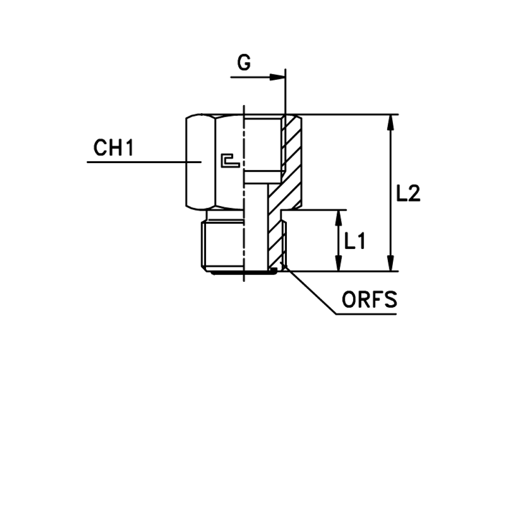 Адаптер AS D06 ORFS 9/16 - BSP 1/2