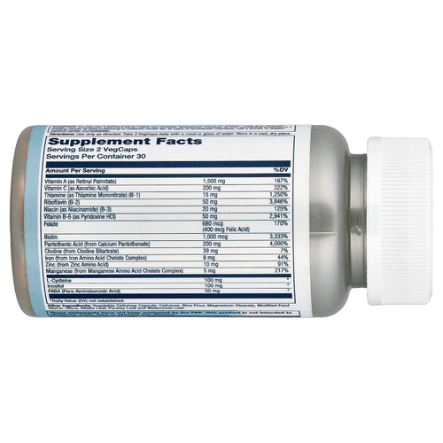 Solaray, питательные вещества для волос с L-цистеином, 60 растительных капсул