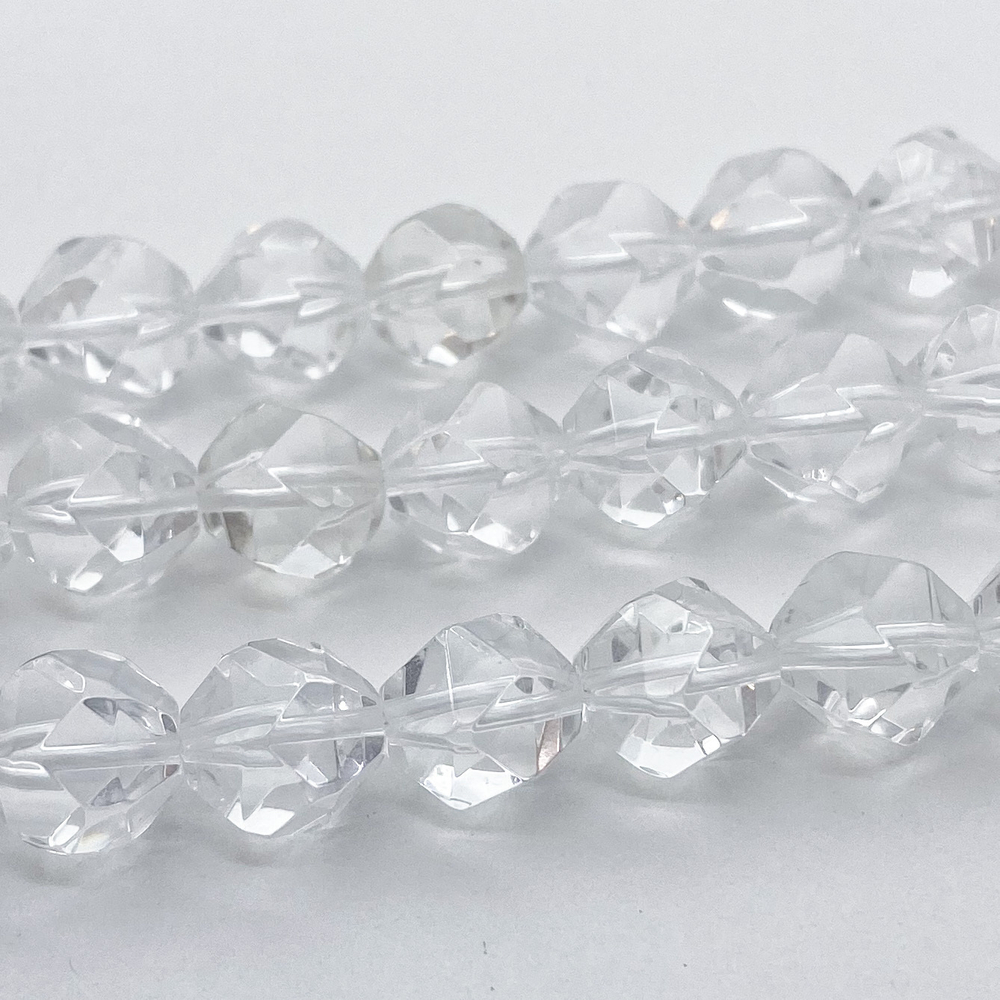 Бусины Горный хрусталь крупной огранки, размер около 9,7 мм, цена за набор 6 шт