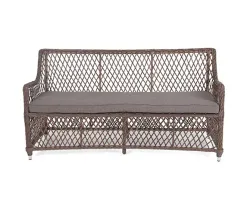 "Латте" диван двухместный из искусственного ротанга, цвет коричневый