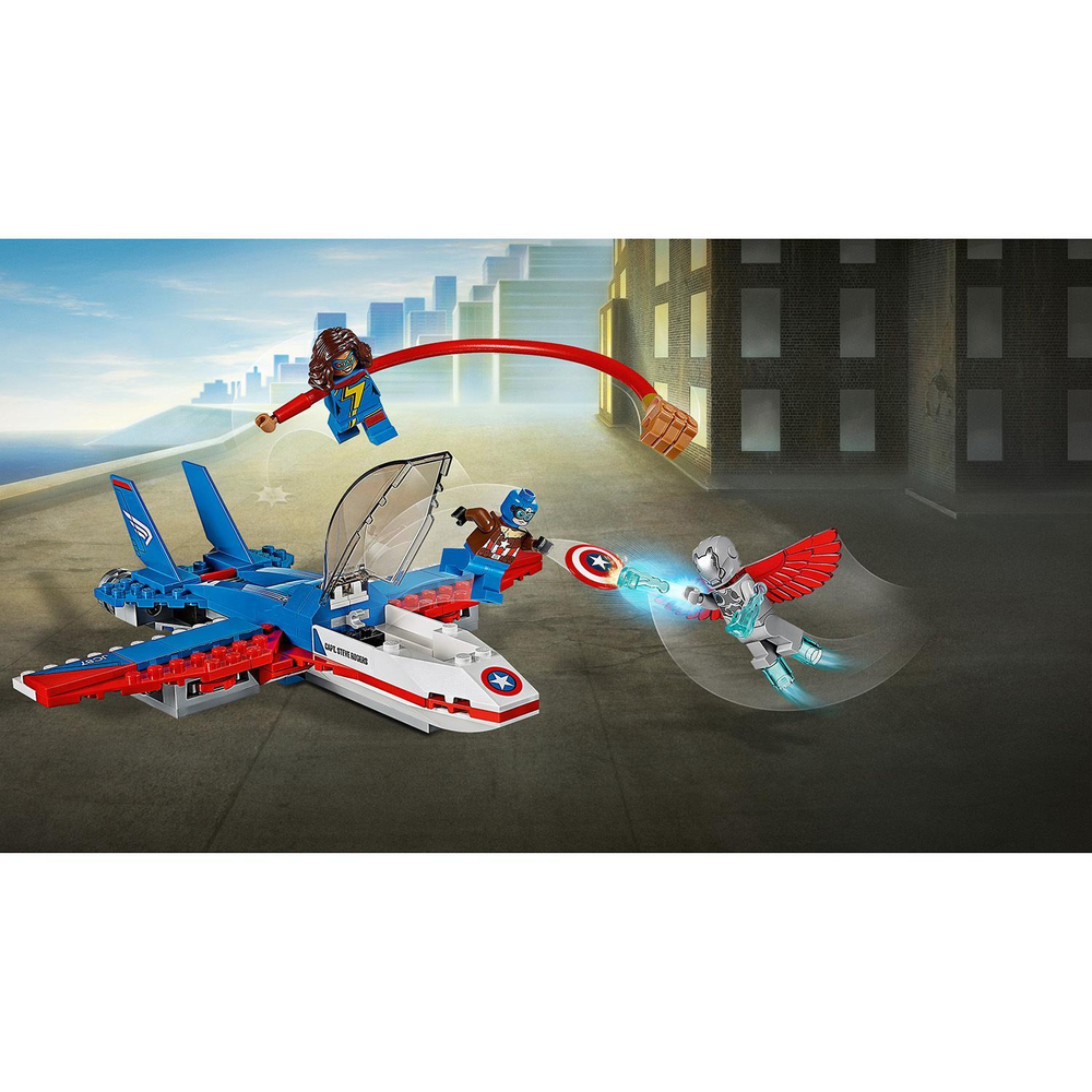 LEGO Super Heroes: Воздушная погоня Капитана Америка 76076 — Captain America Jet Pursuit — Лего Супергерои Марвел